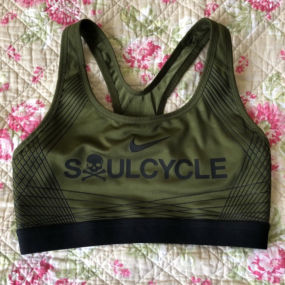 olive green nike sports bra